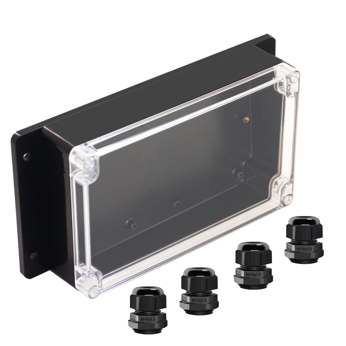 Misopily  Waterproof Junction Box ABS Plastic Electrical Project Case Clear Cover Fixed Ear 7.87x4.72x2.2 inch durable home and garden accessory