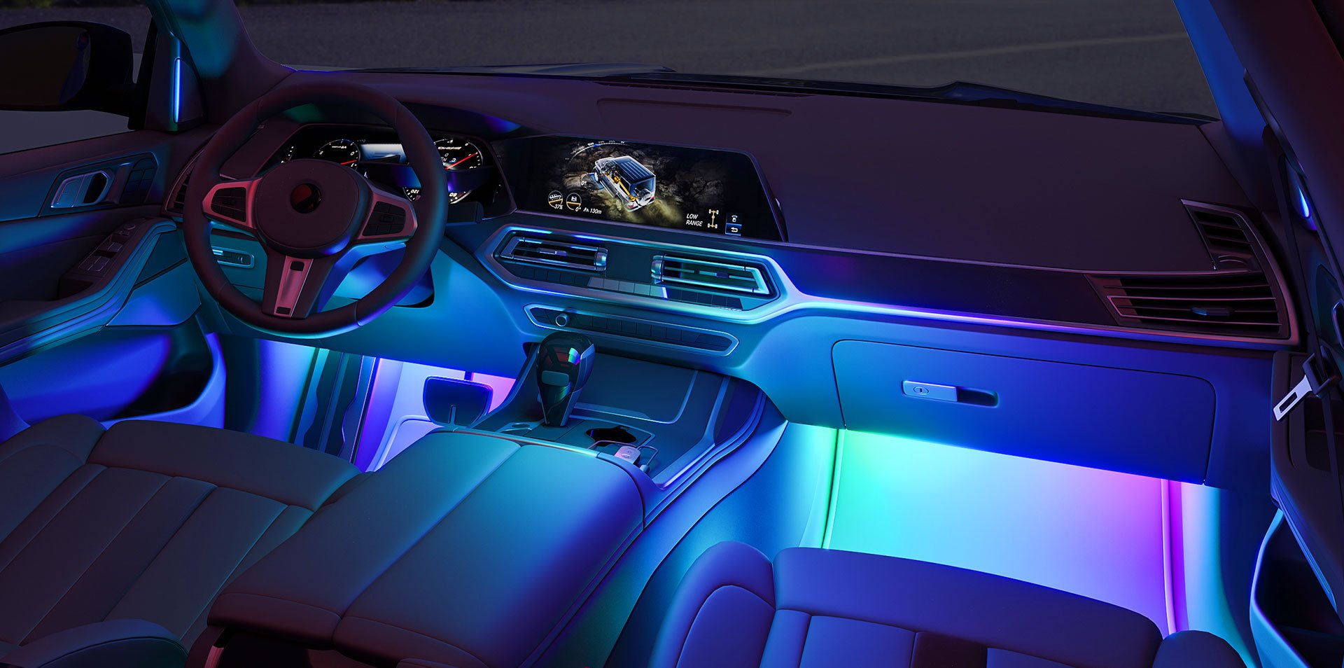 Govee Interior LED Car Light 48-in Smart Plug-in LED Under Cabinet Strip  Light at