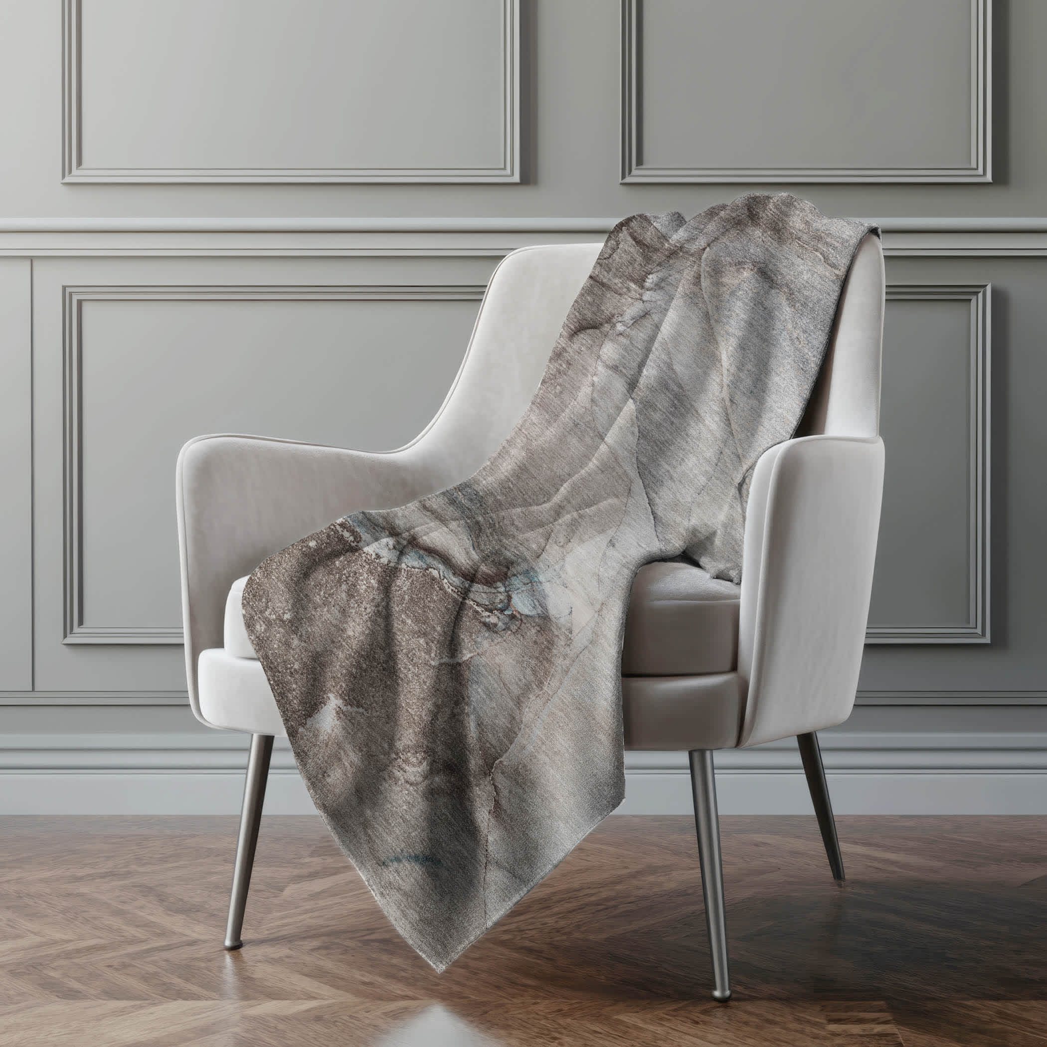 Addison Rugs Premium Machine Washable Addison ASB524 Taupe 50 x 70 inches Sherpa Throw Blanket