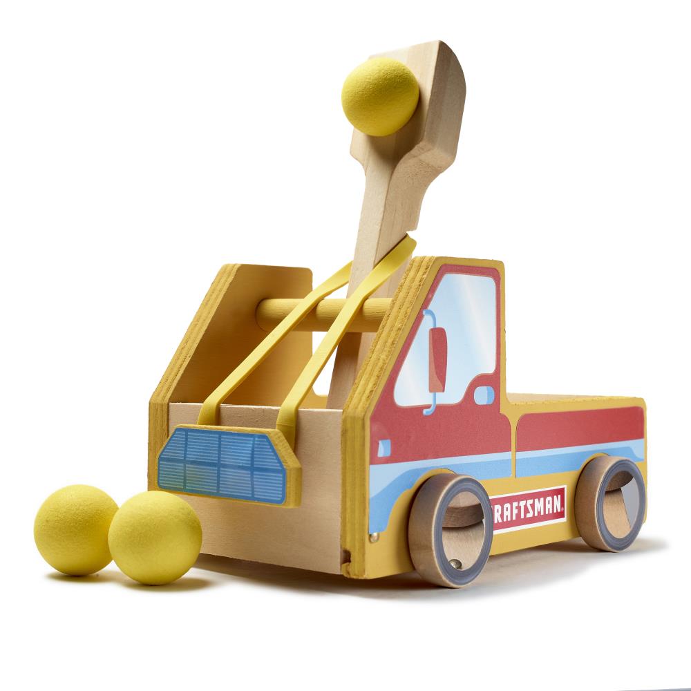 DIY Truck Catapult Building Kit for Kids Yellow Wood Construction Toy –  WoodArtSupply