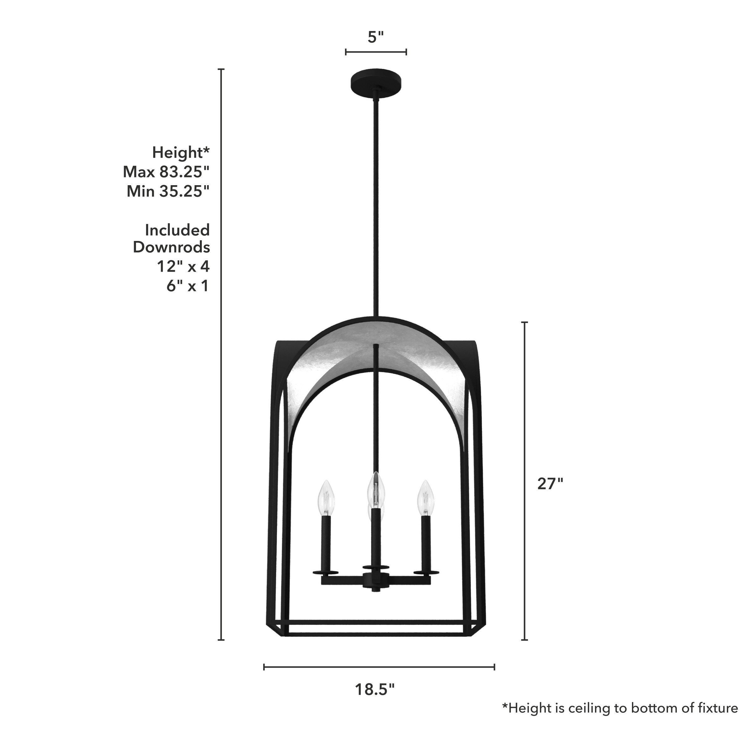 Hunter Dukestown 4-Light Natural Iron Transitional Lantern LED Medium ...