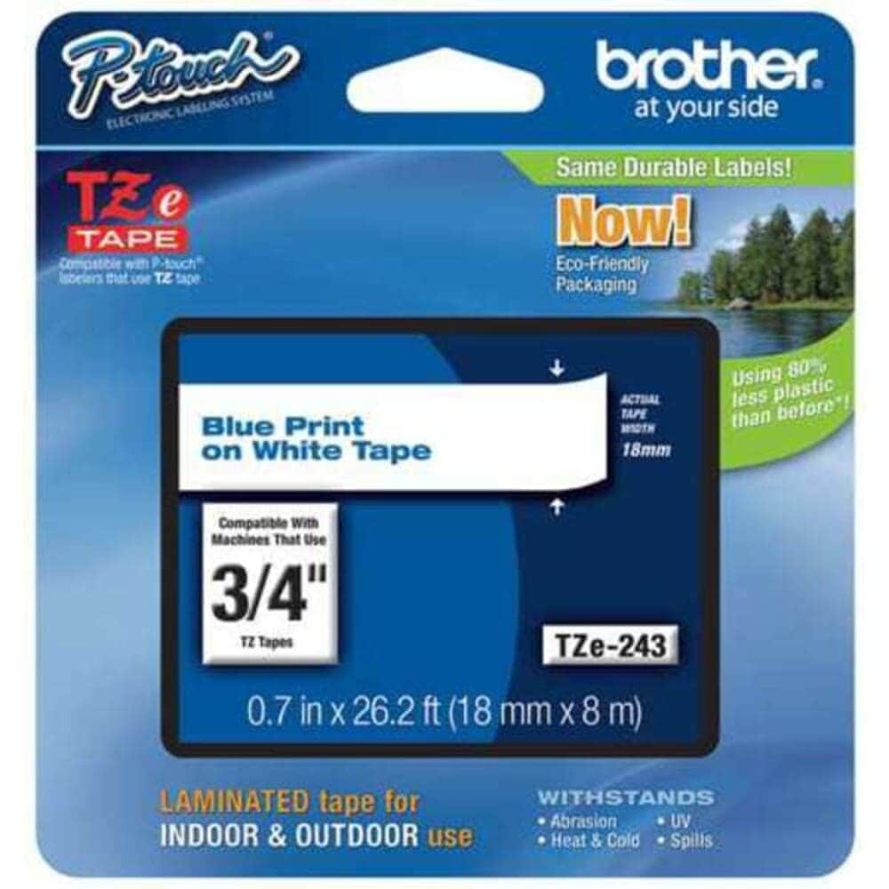 Brother  Label/Ribbon Cartridge White Gloss 3/4 in W TZE243G