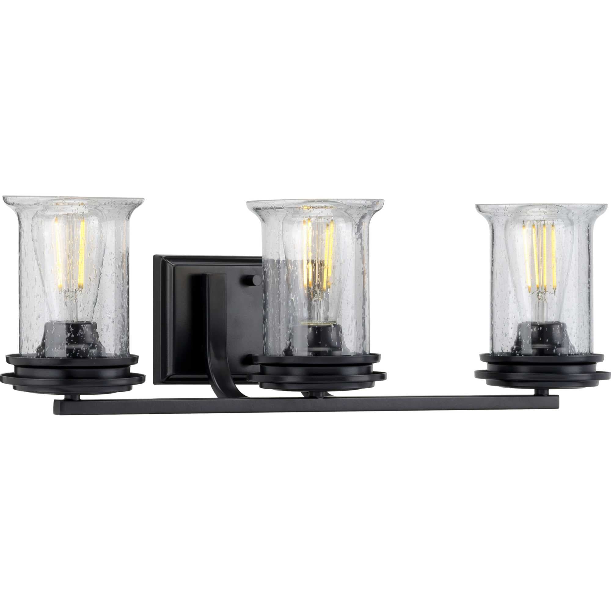 Progress Lighting P300274-031 Winslett 23.75-in 3 -Light Matte Black Coastal Vanity light