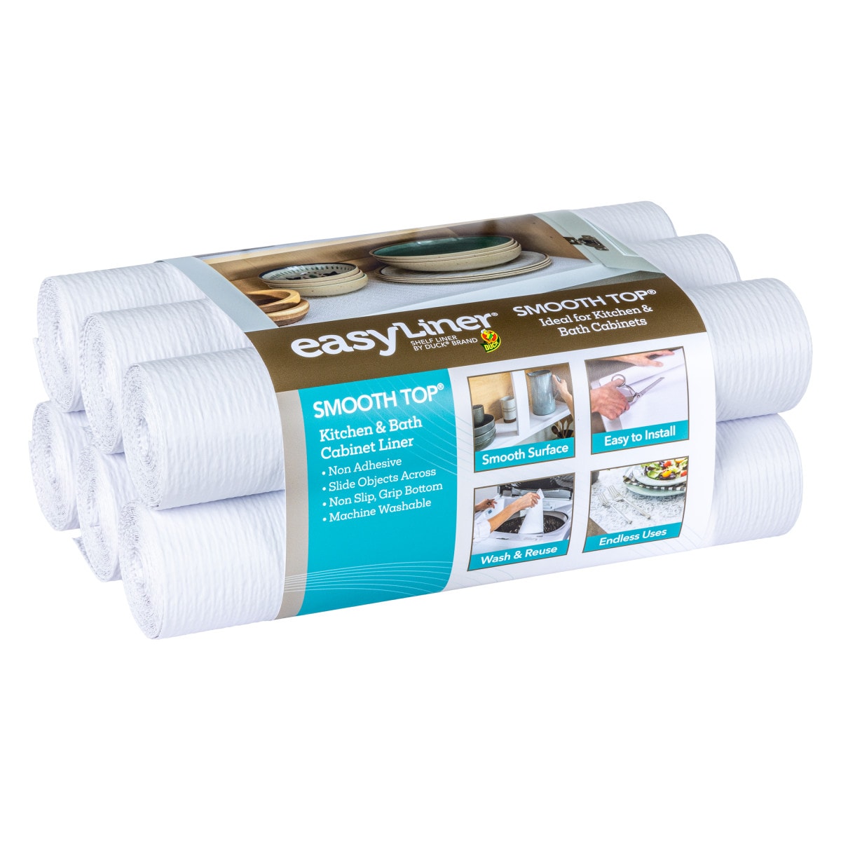 Duck 12-Inches x 10-ft White Shelf liner #286283