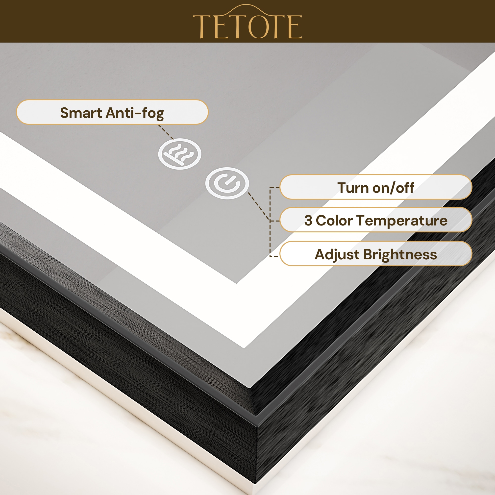 TETOTE LSC-TE-4824BK-B66 Framed-Bath-Mirrors - View #5