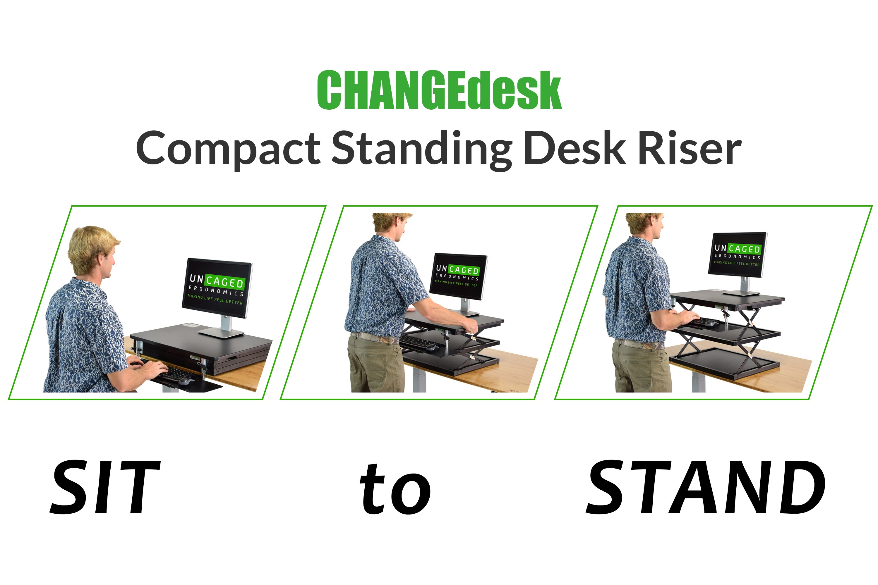 Uncaged Ergonomics Change Desk Standing Desk Riser in the Office