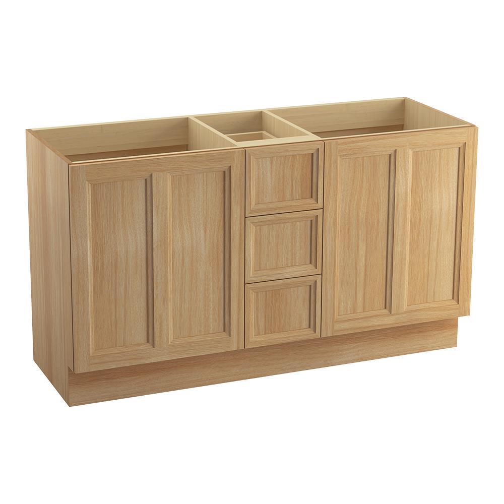 KOHLER Damask 60-in Khaki White Oak Bathroom Vanity Cabinet in the ...