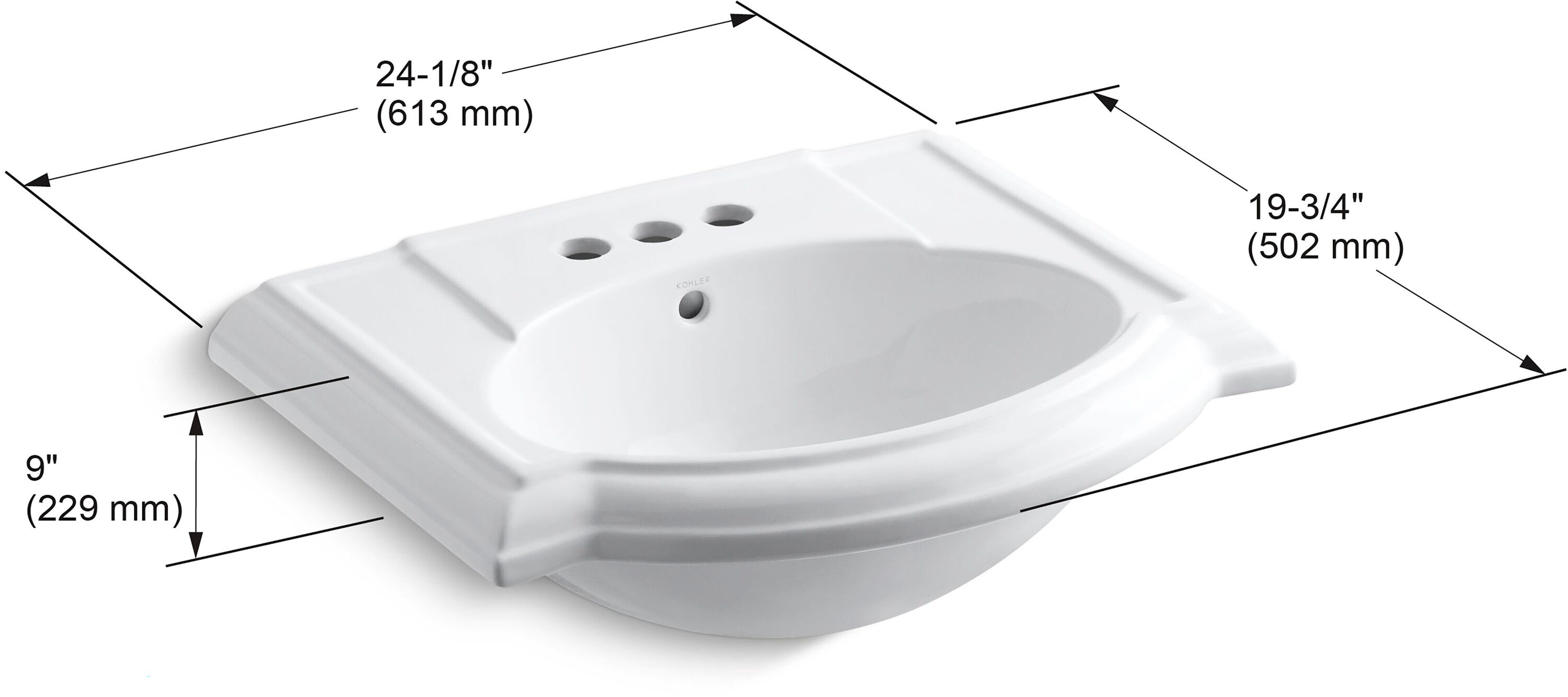 KOHLER 2287-4-0 Complete-Pedestal-Lavatories - View #7