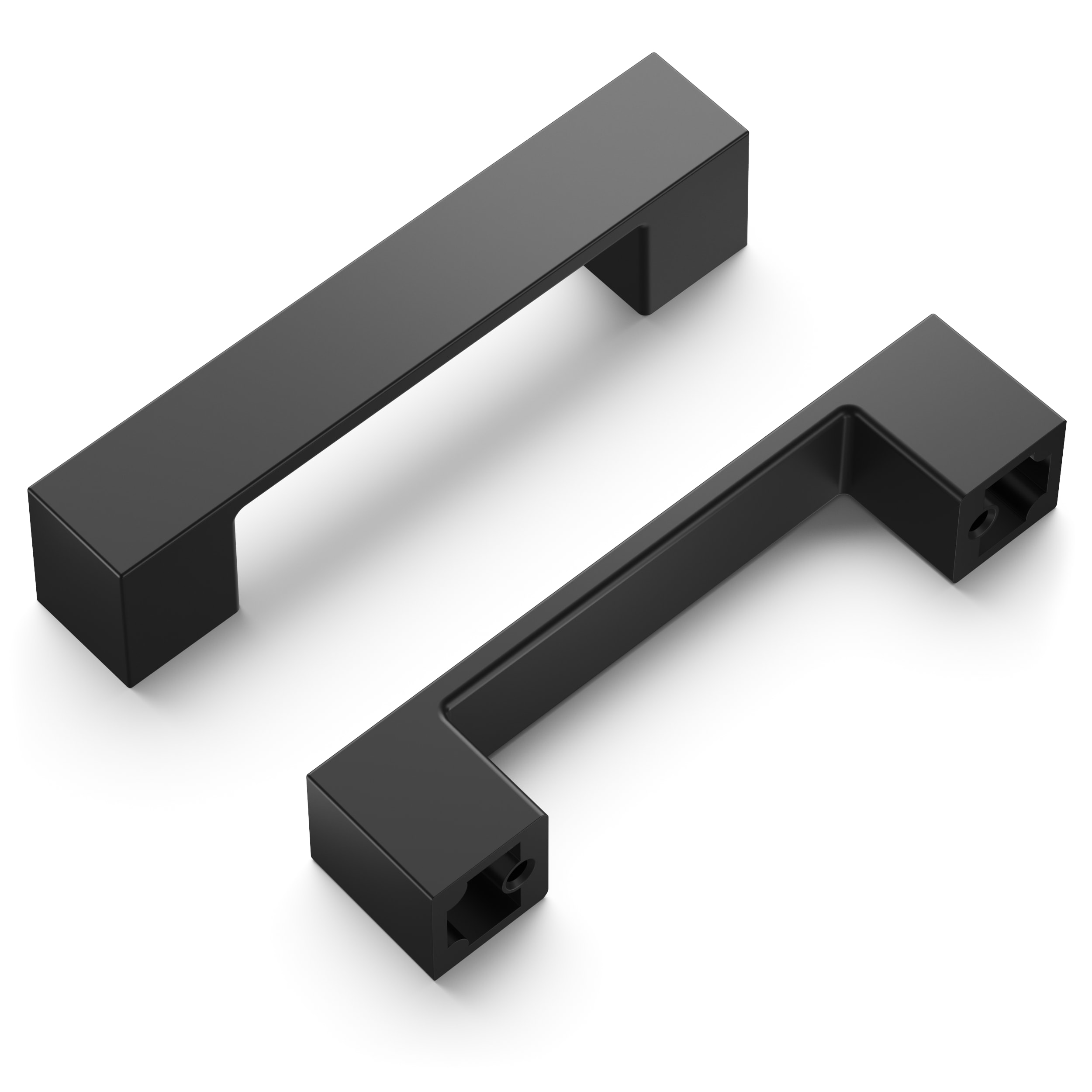 Hickory Hardware R077751MBX10B Contemporary 3-in , 76mm Center to Center Matte Black Square Handle 10 -Pack