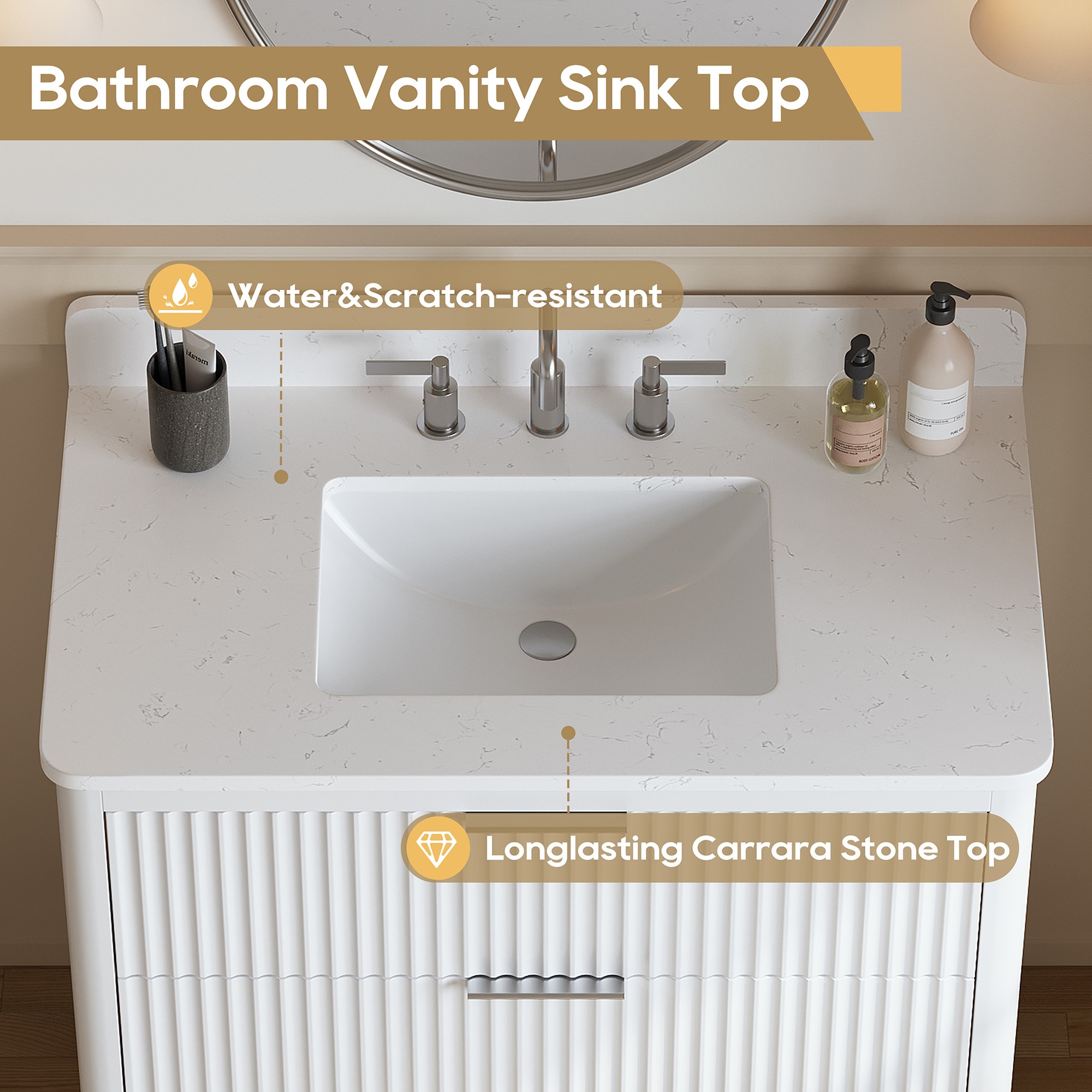 DELUXE LIVING V24001-36WT Bath-Vanity-Combo - View #10