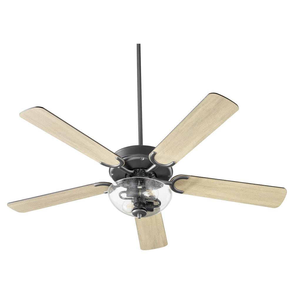 Quorum International 6525-2259 Virtue 52-in Matte Black Indoor Ceiling Fan with Light (5-Blade)