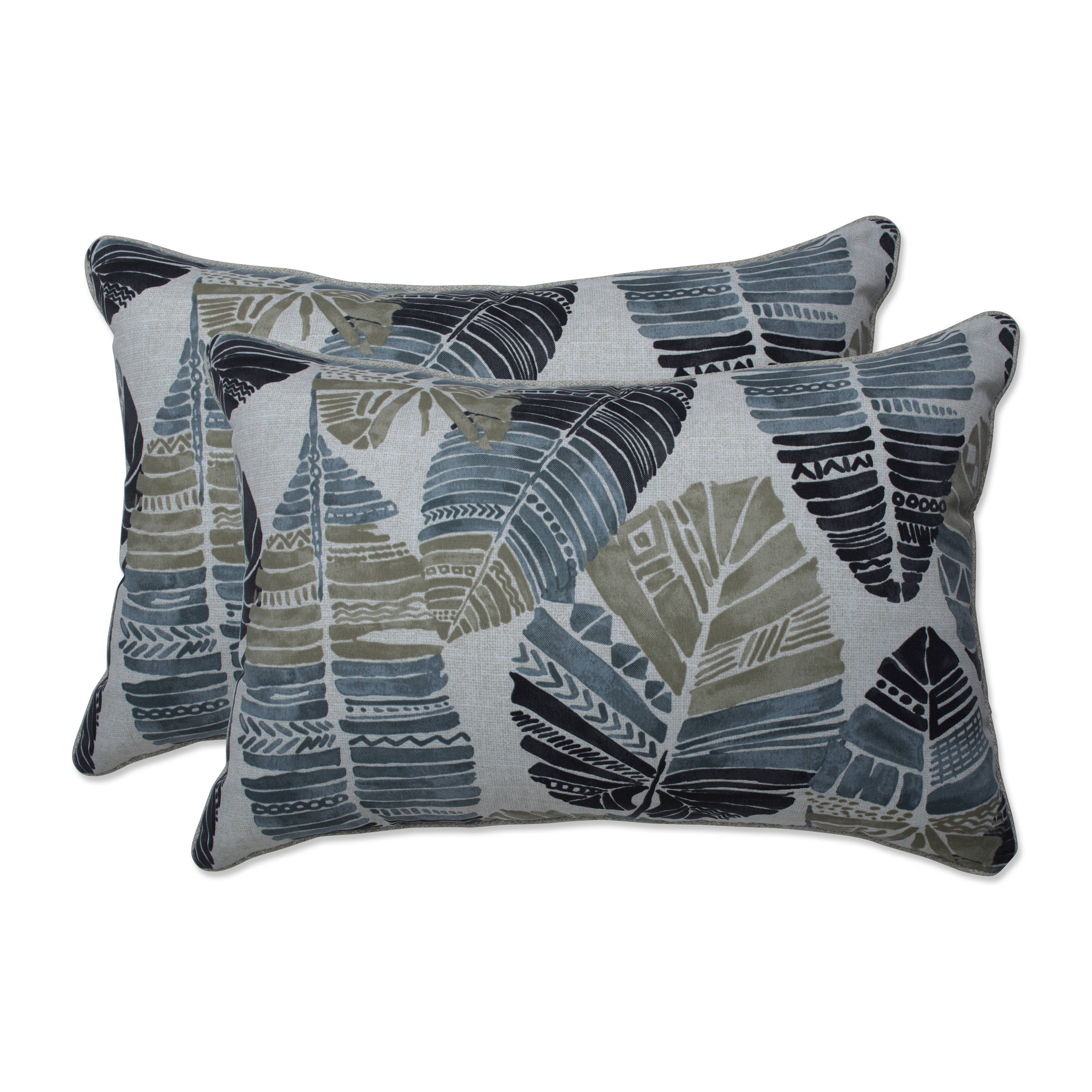 Pillow Perfect 672137 2-Pack Graphic Print Black Rectangular Throw Pillow
