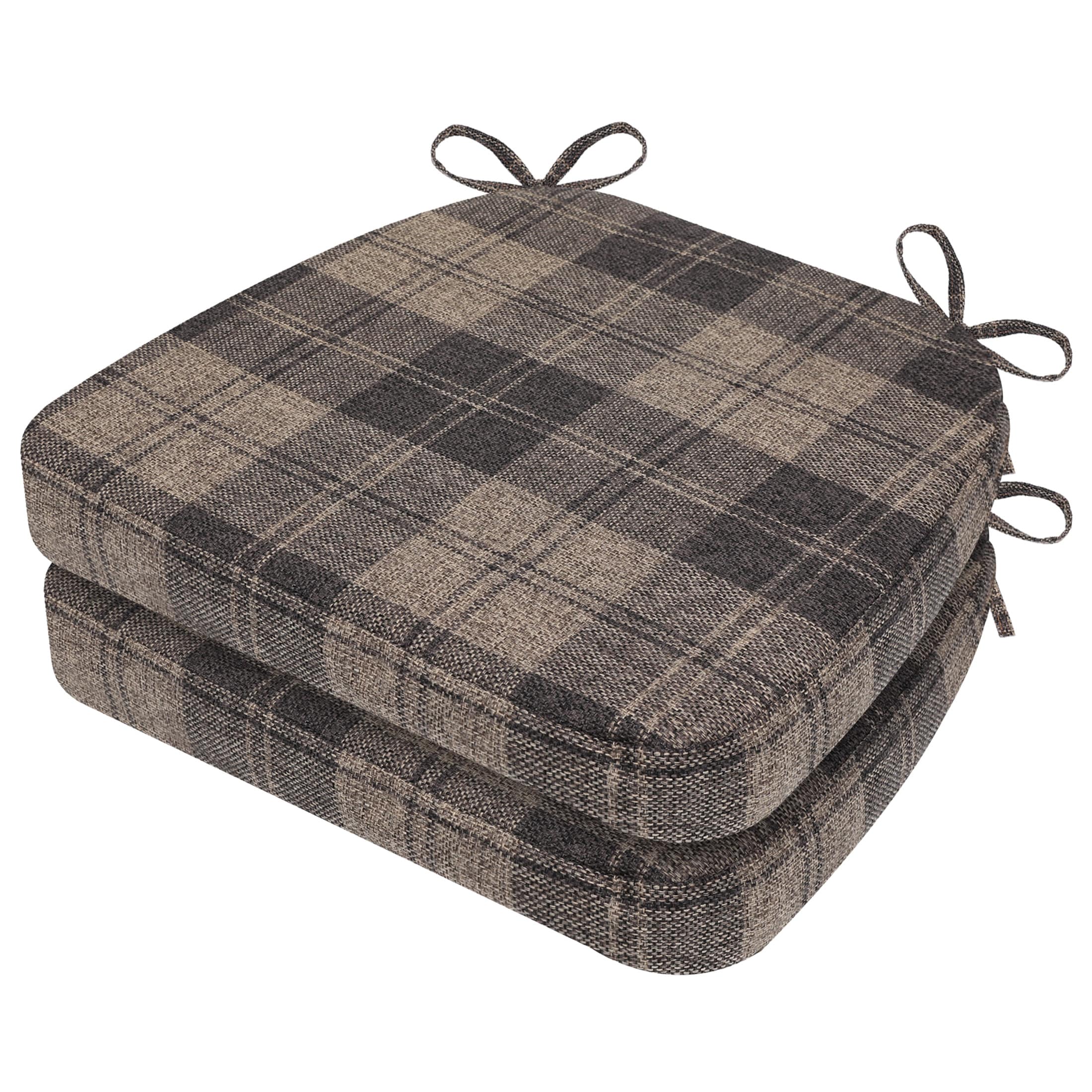 AAAAAcessories LS-DCCLH-CGZONG-2P Brown Checkered Checked Chair Cushion