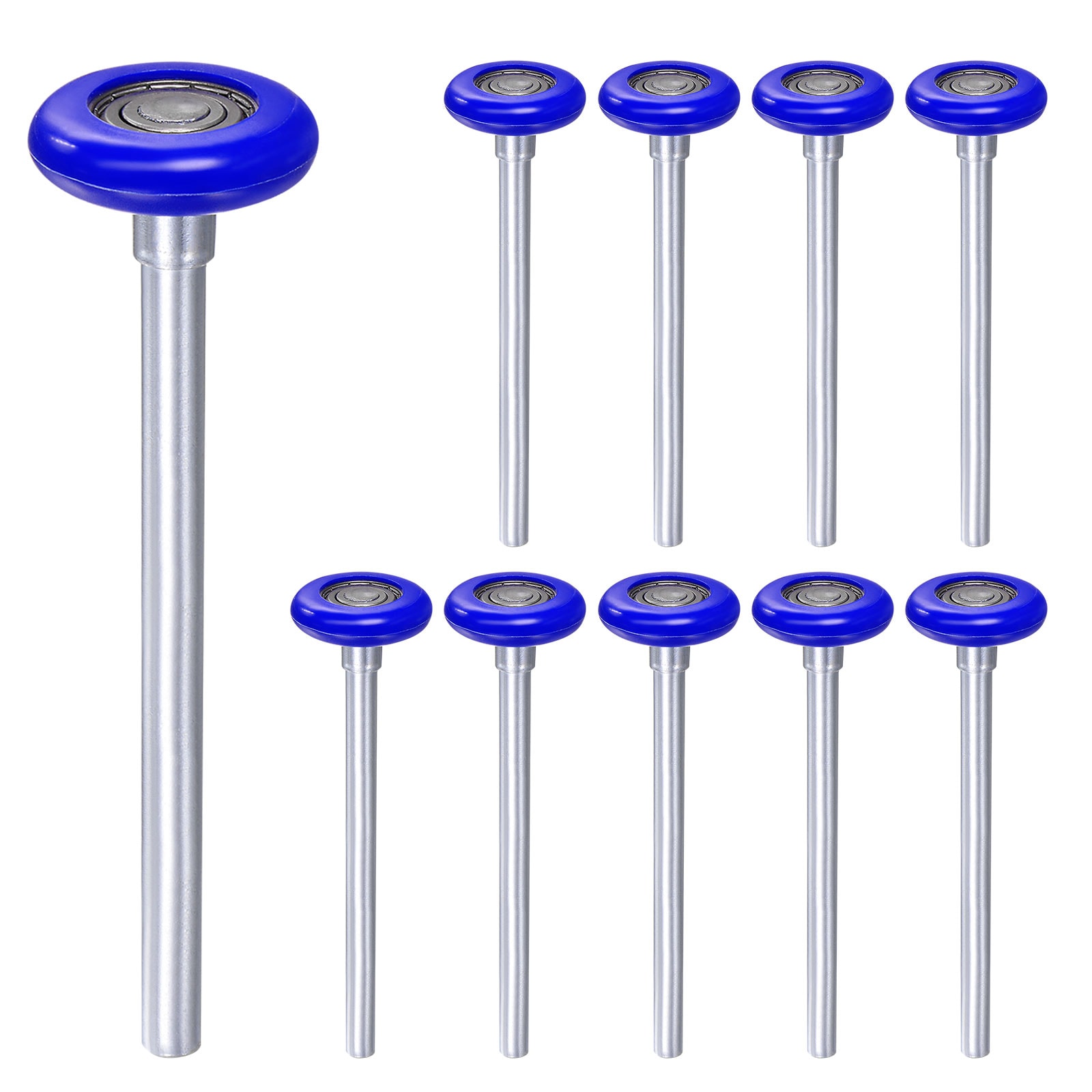 Unique Bargains 10pcs 1.8inch Nylon Garage Door Rollers for 2inch Garage Track 7inch Long Stem Quiet Garage Door Wheels 6200zz Precision Bearing 8 Balls Blue