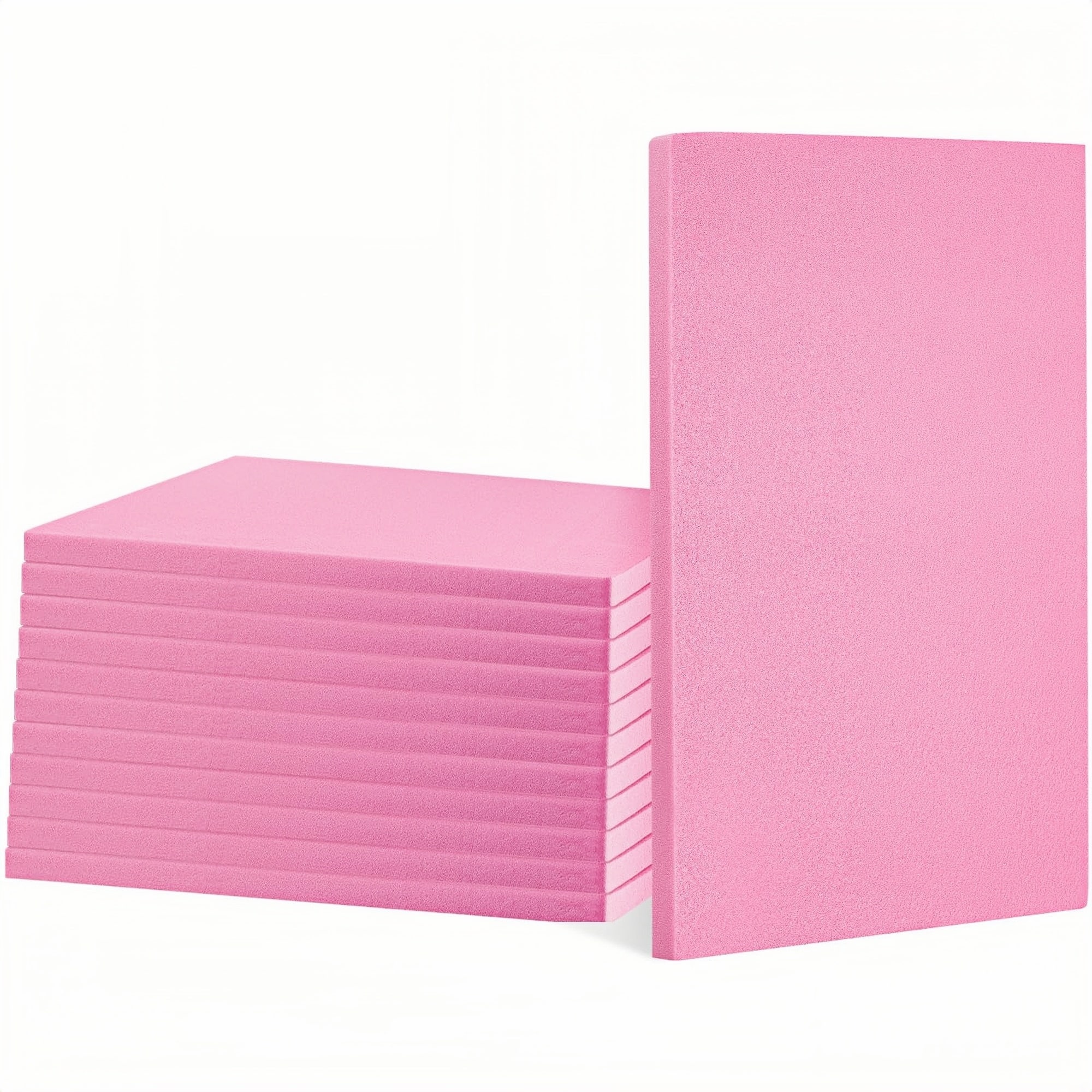 Numhew Craft Foam Sheets 12-in x 7.5-in x 0.5-in 12-Pack Pink XPS
