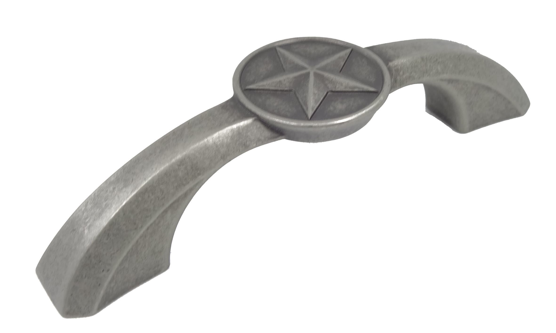 allen + roth HW-480 Lone Star 3-in or 3-3/4-in , 76mm or 96mm Center to Center Pewter Novelty Handle