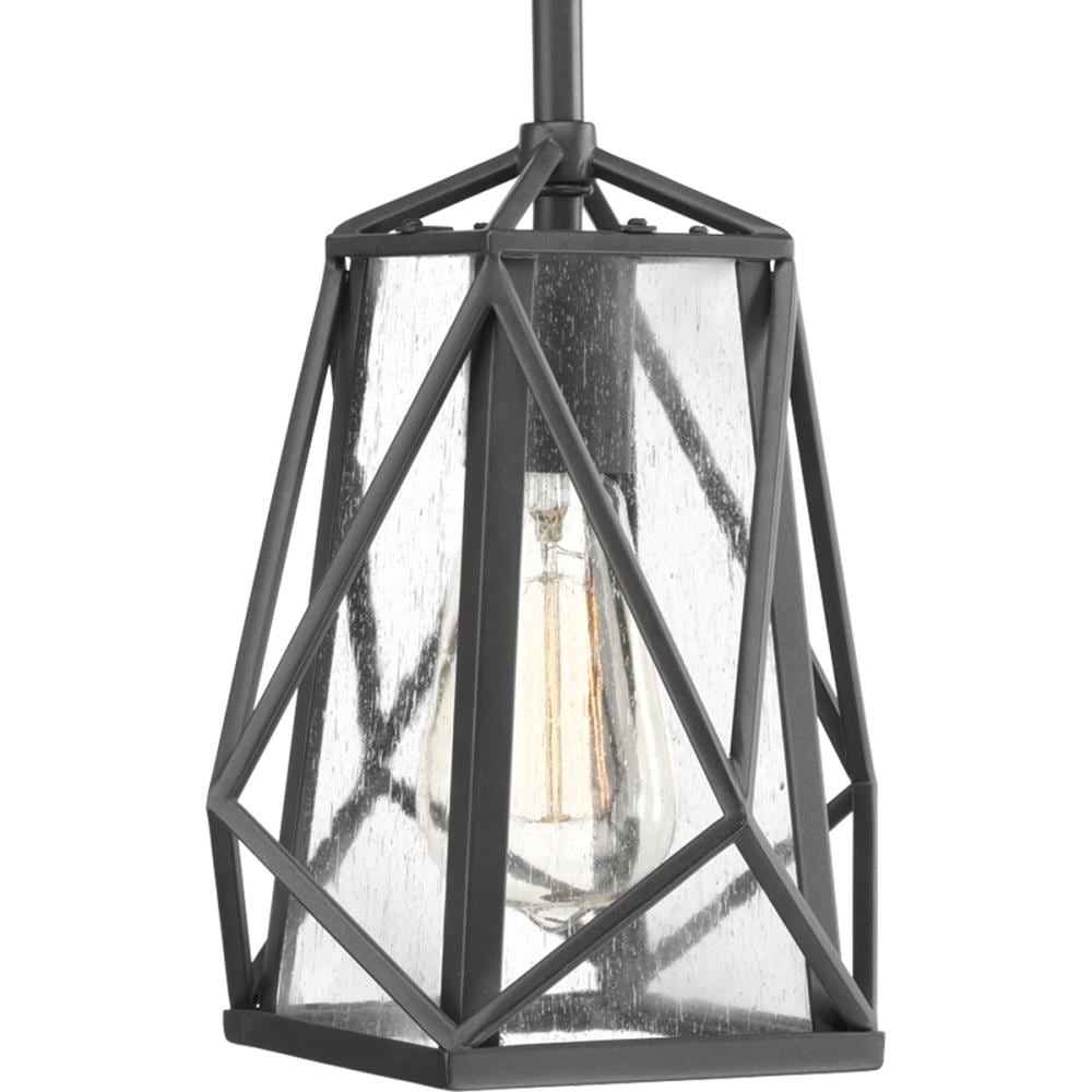 Progress Lighting P5073-143 Marque Graphite Transitional Seeded Glass Geometric Led Hanging Pendant Light