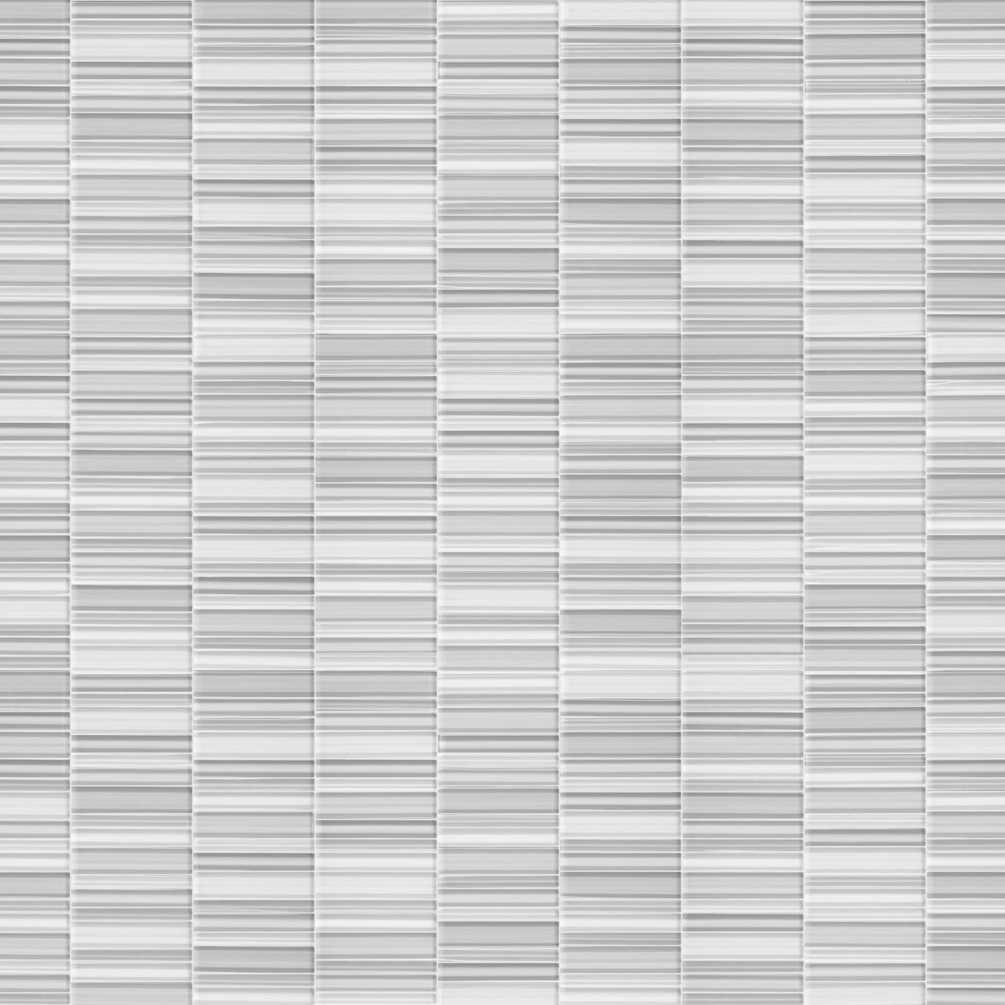 Anatolia 3001-0040-0 Element Grey 12-in x 12-in Glossy Glass Subway Linear Mosaic Wall Tile (10-sq. ft/ Carton)