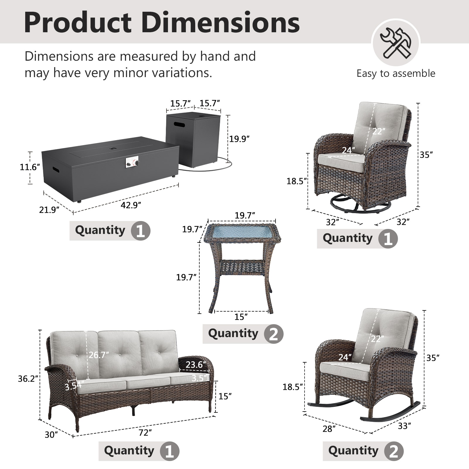 Rilyson FSKWBR112799 Patio-Conversation-Sets - View #12