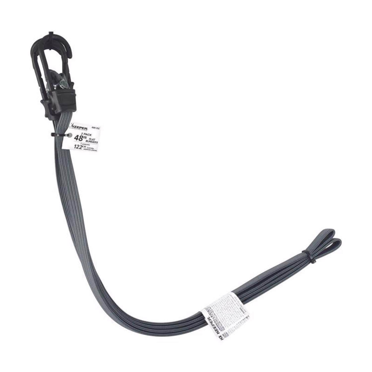 Keeper  Gray Flat Bungee Cord 48 in. L X 0.315 in. 2 pk