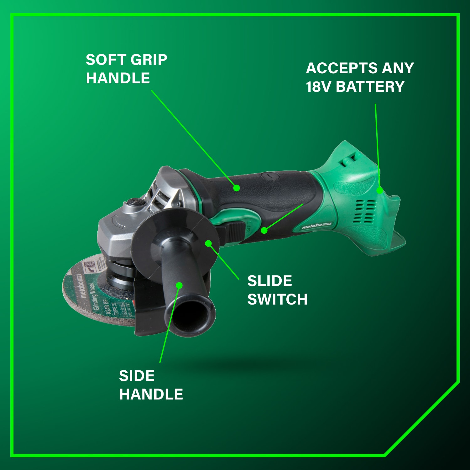 Metabo HPT G18DSL2Q4M Cordless-Grinders - View #3