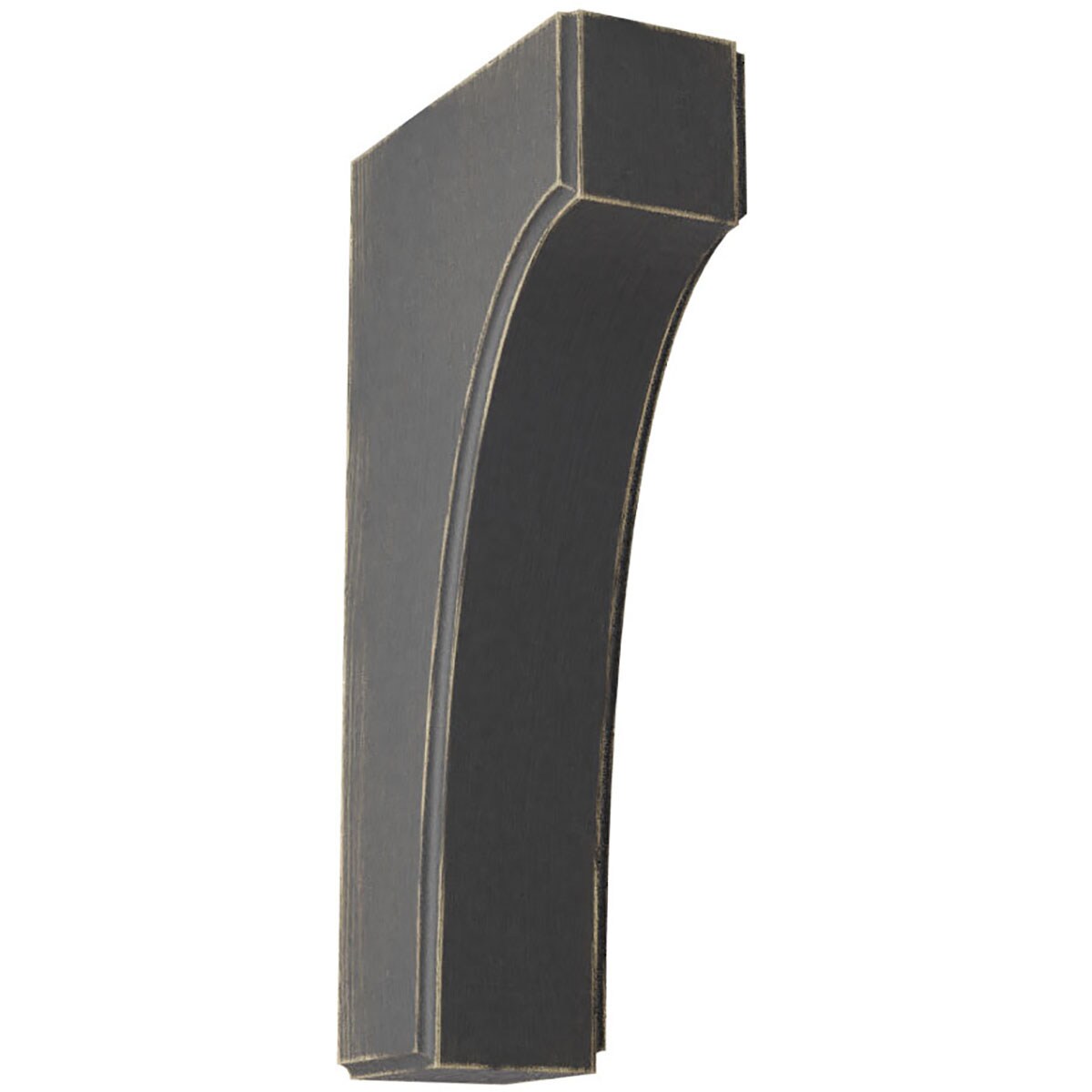 Ekena Millwork BKTWD02X04X08CVBL Clarksville 1-3/4-in x 4-in x 8-in Rubberwood Black Wood Standard Bracket