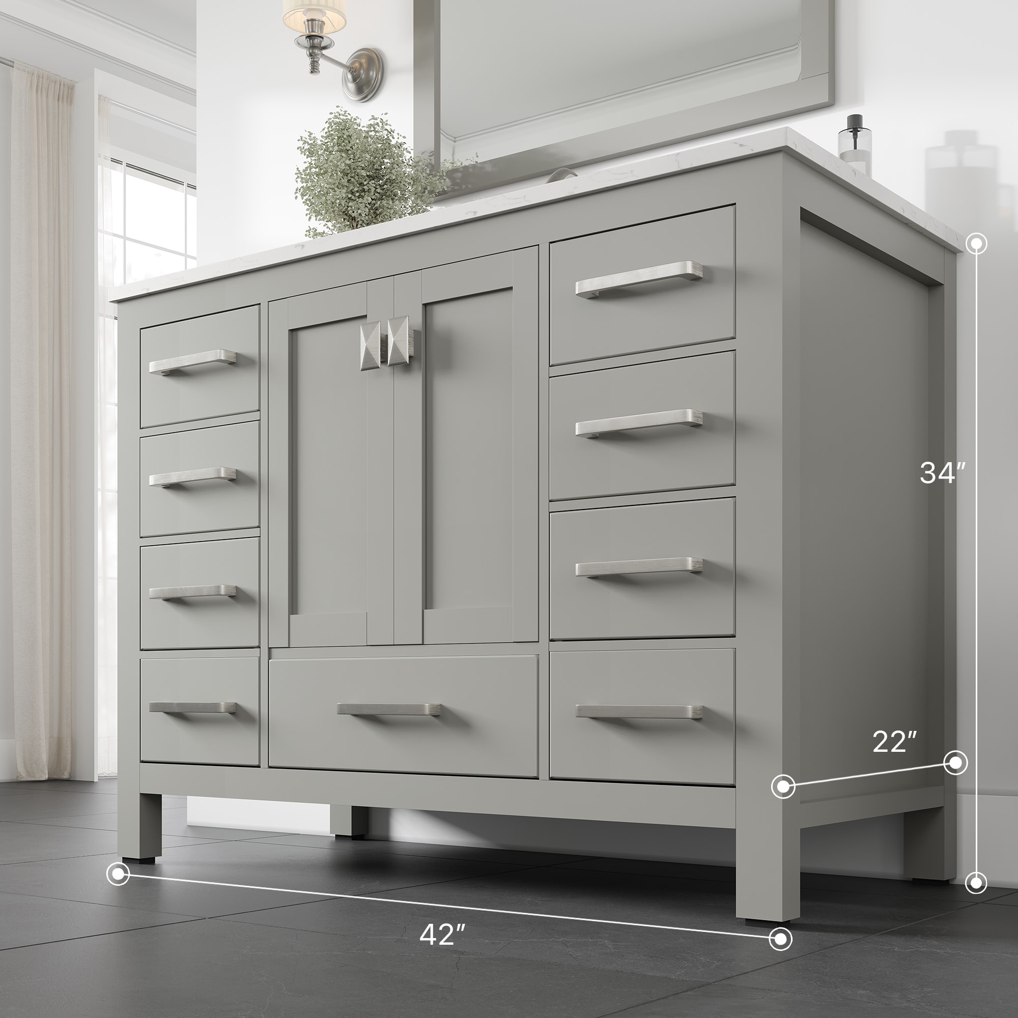 Eviva EVVN412-42GR-Q Bath-Vanity-Combo - View #2