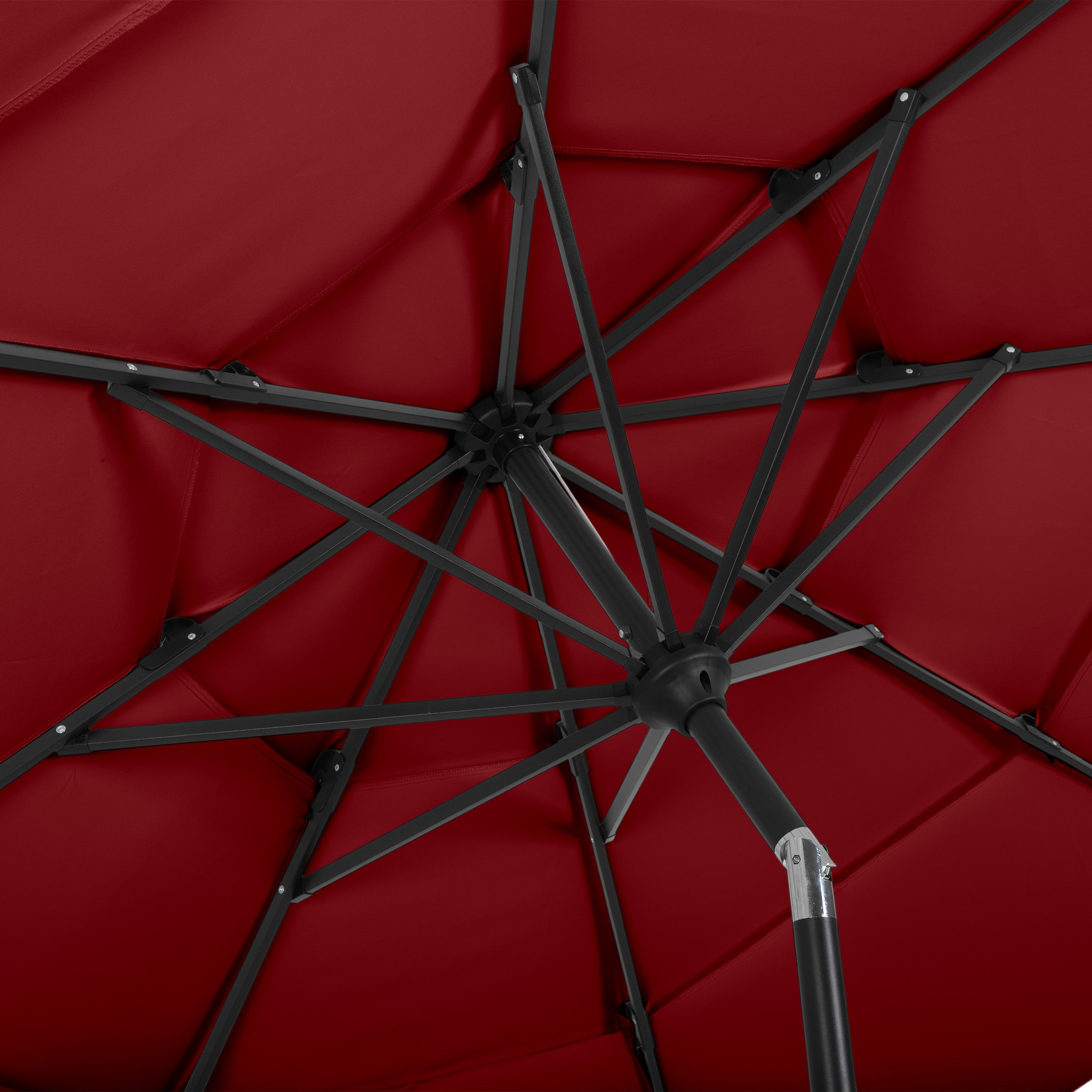 10-Foot Red Polyester Outdoor Patio Market Umbrella with Tilt