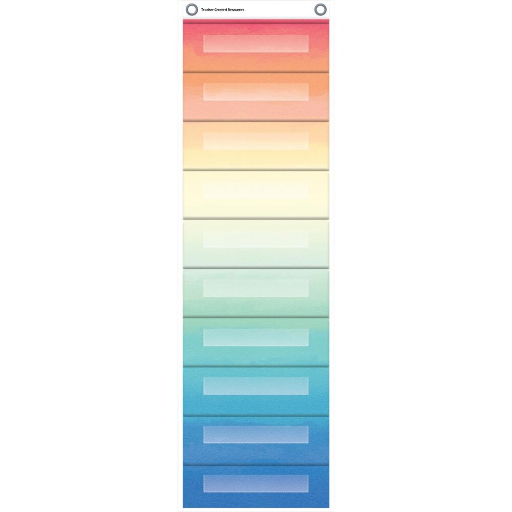 Teacher Created Resources TCR20842 File Storage Pocket Chart, 10 Pockets, Watercolor, 14 -in x 58 -in