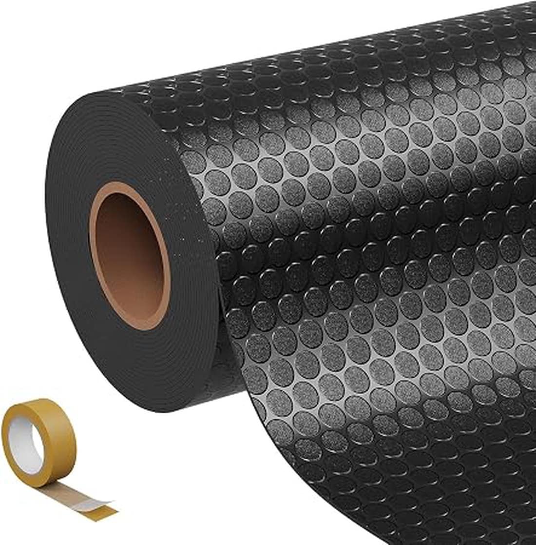 Garvee 4x10 Ft Black Garage Floor Mat Thickened Coin PVC Heavy Duty Non Slip Protector for Under Car with Tape #CT20AGHUV1G0TCH