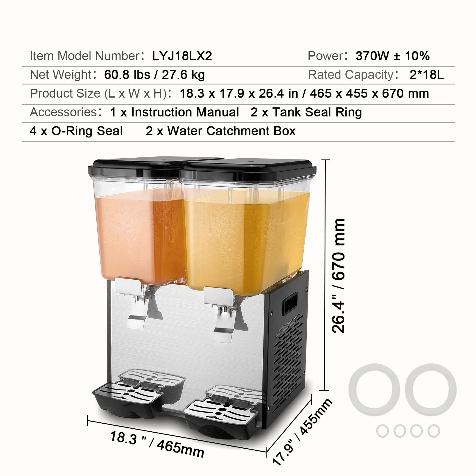VEVOR YLJHSLYJ18LX2SG01V1 Bev-Dispensers - View #8