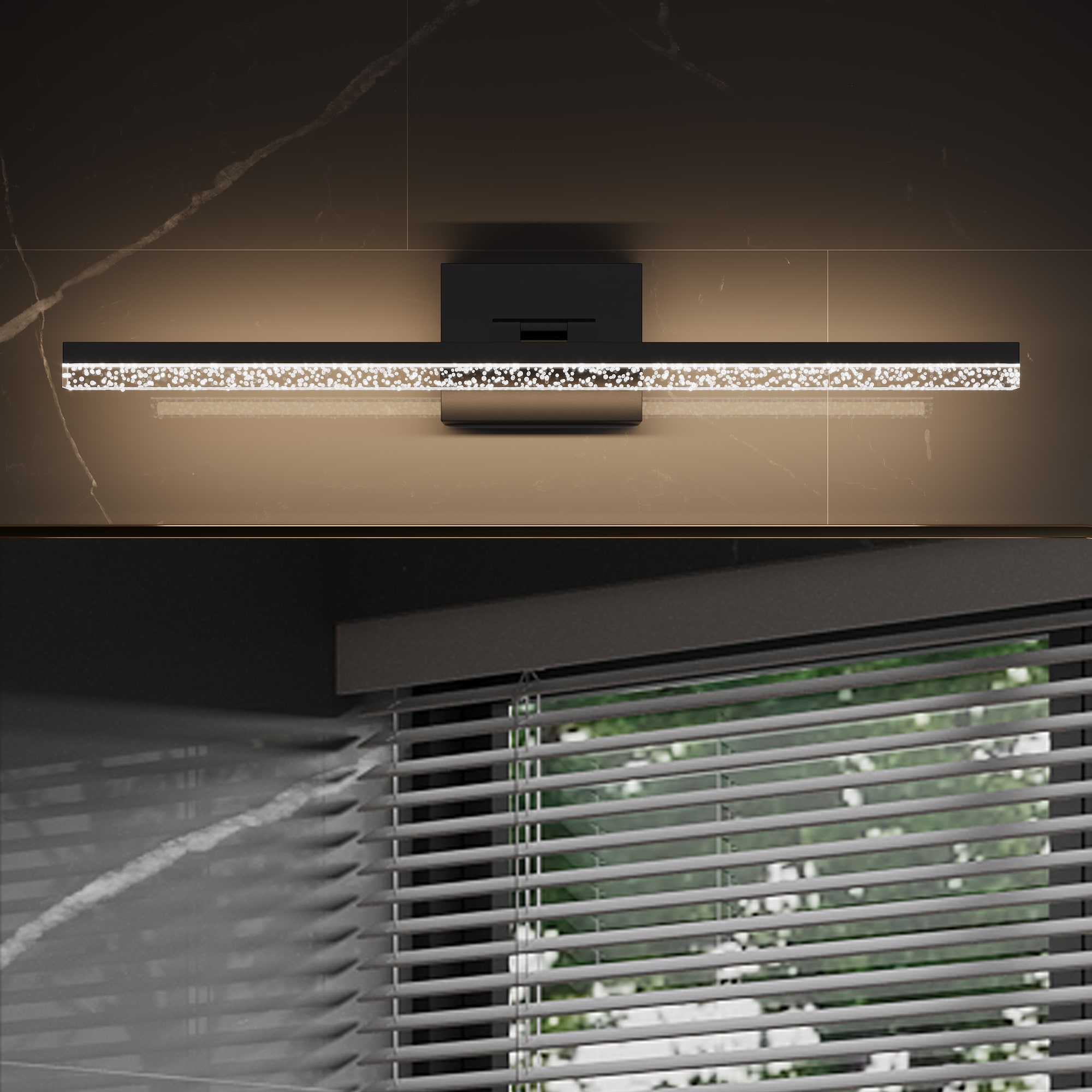 ExBrite EXVL117GXX 24.02-in 1 -Light Matte Black Integrated LED Modern/contemporary Vanity light