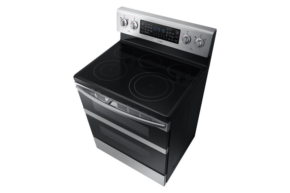 Samsung 6.3 cu. ft. 30 in. Smart Freestanding Double Oven Electric Range  with Flex Duo in Fingerprint Resistant Stainless Steel NE63A6751SS - The  Home