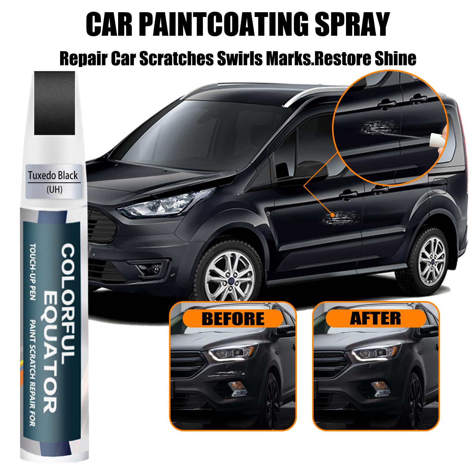 Linder Group Inc Tuxedo black automotive touch up paint pen and brush ...