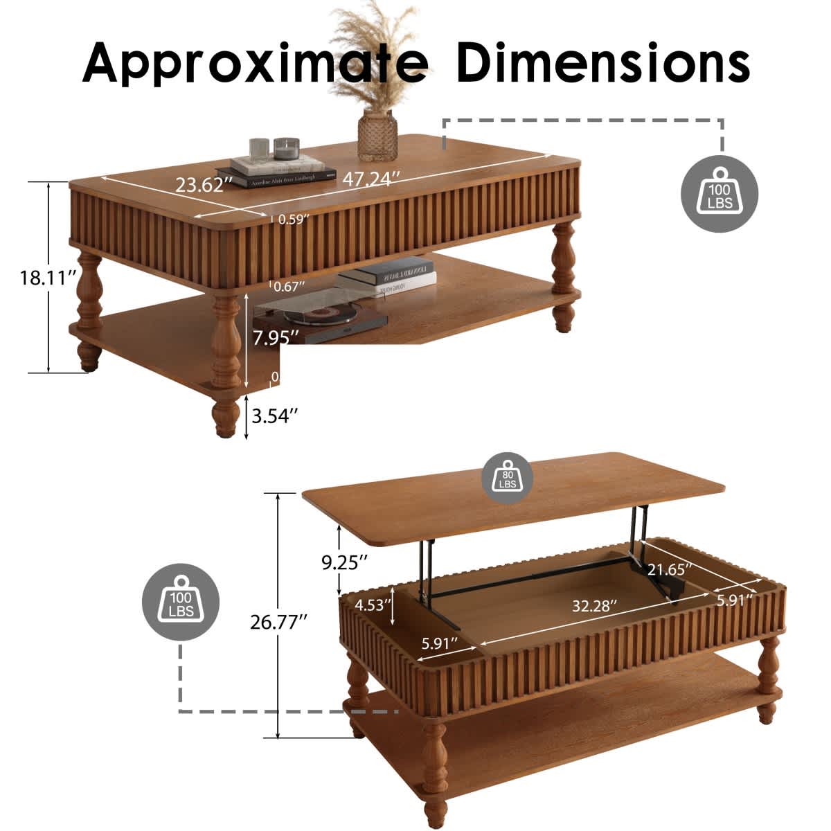 Maison Boucle ZR-47COF-WALNUT02-L Coffee-Tables - View #3