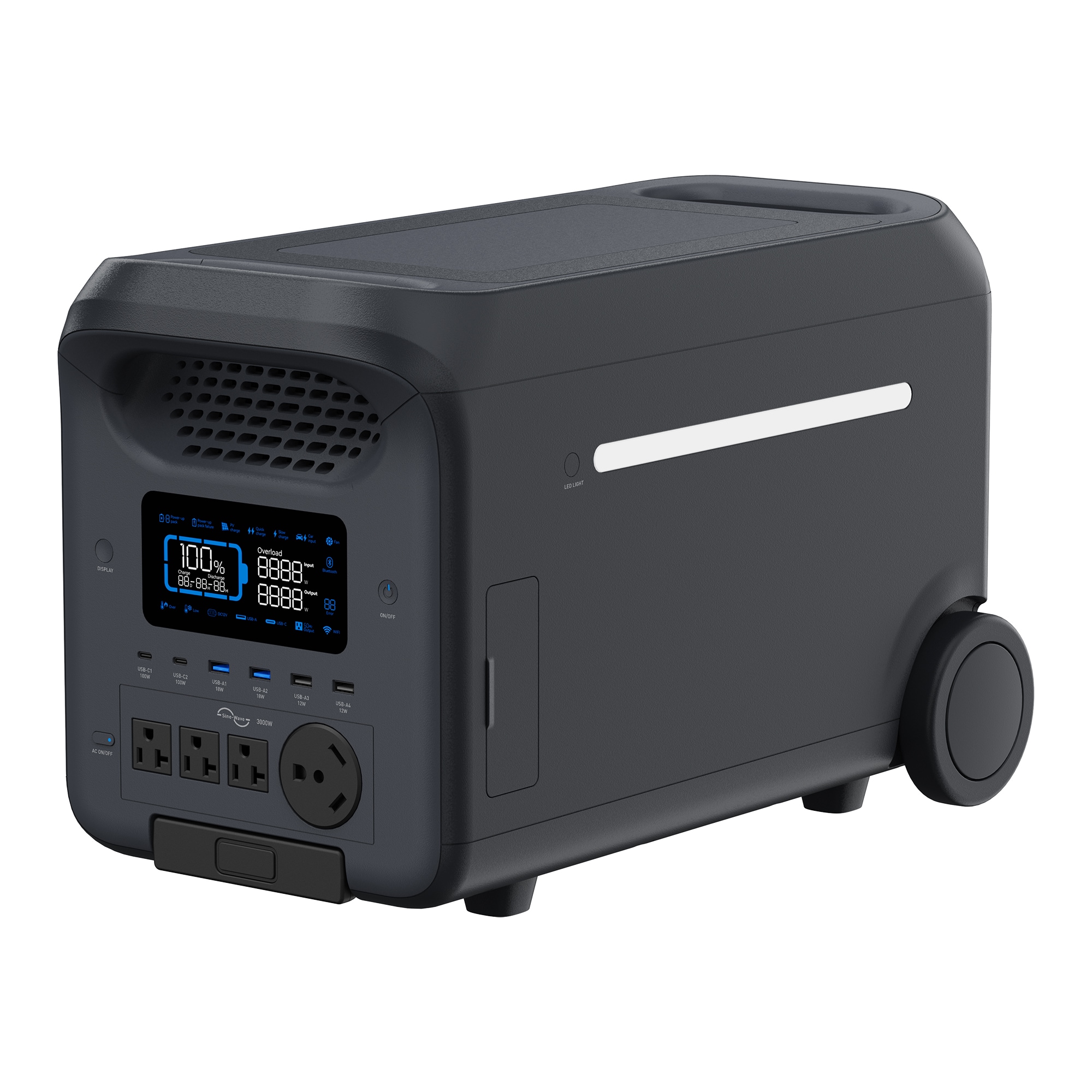 Mondawe 3000-Watts Bidirectional Portable Power Station #MO-SG2-US(3000W)