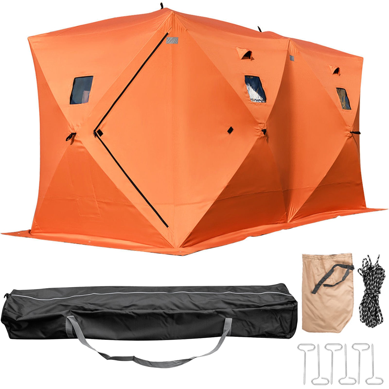 Elkton Outdoors Portable Insulated Ice Fishing Tent, 6-8 Person Insulated  Ice Shelter with Ventilation Windows and Carry Pack, Ice Fishing (Double  Hub) : : Bags, Wallets and Luggage
