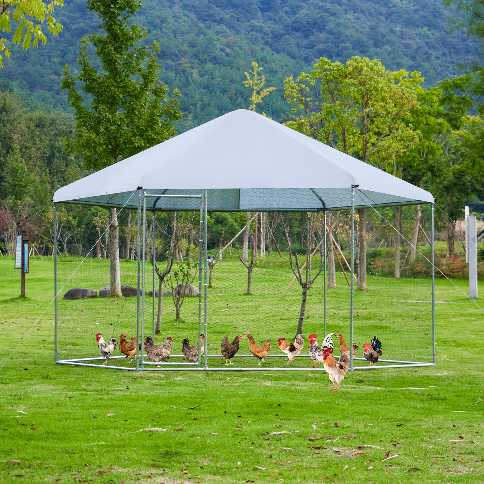 Xspracer Silver Metal Convertible chicken coop and rabbit hutch #ML-PCC65W