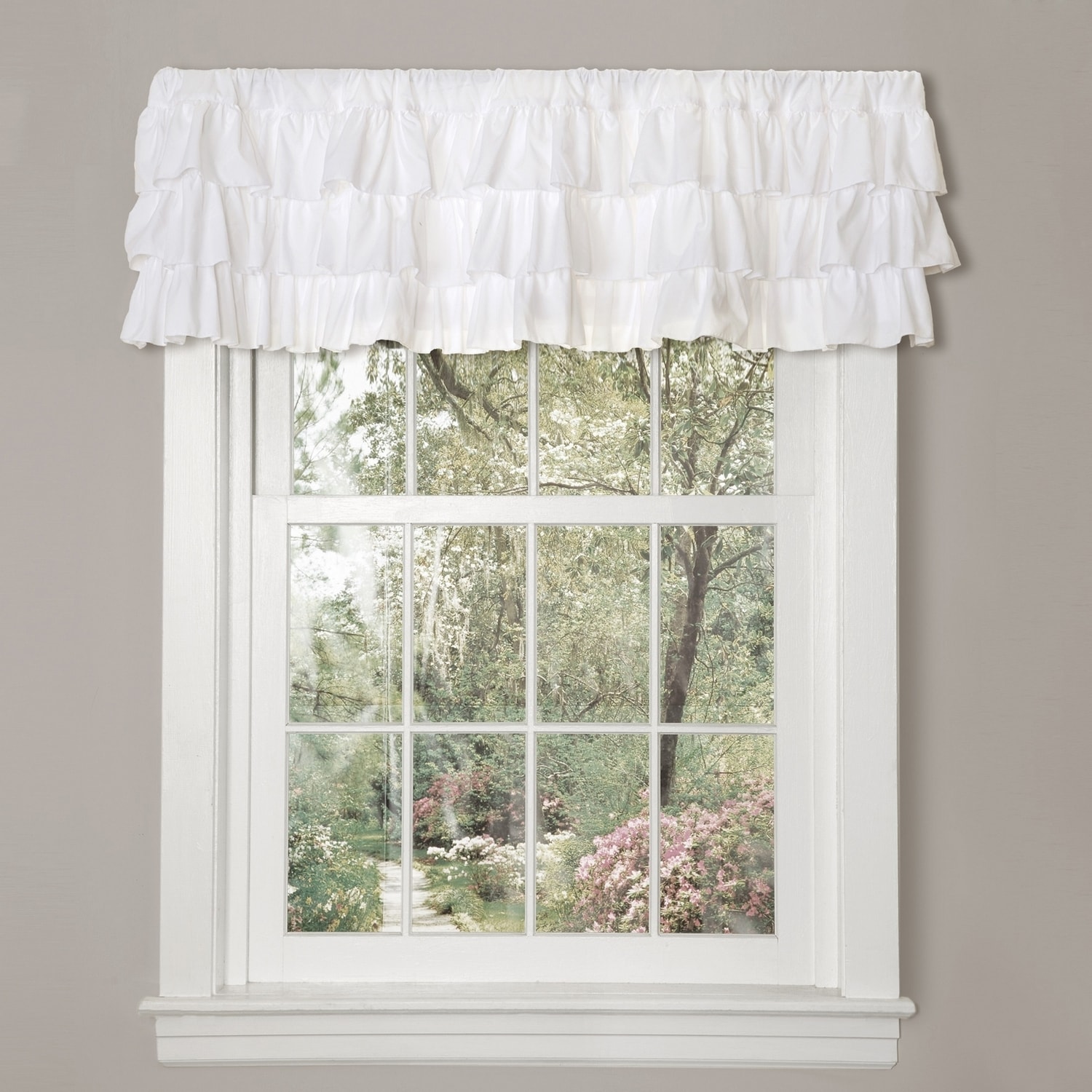 Lush Decor C08614Q13 18-Inches White Polyester Rod pocket Valance