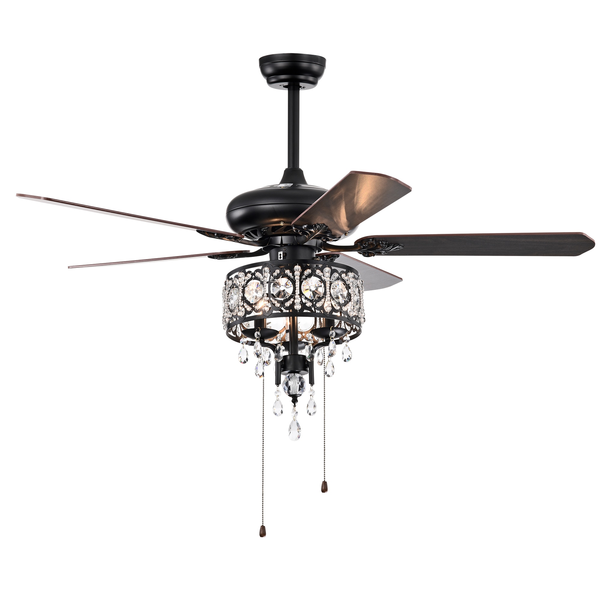LTMATE LSOAC3004-BL JAZAVA 52-in Outdoor Wooden with Wooden Blades Fandelier Ceiling Fan With Light - Remote Included ( 5 -Blade )