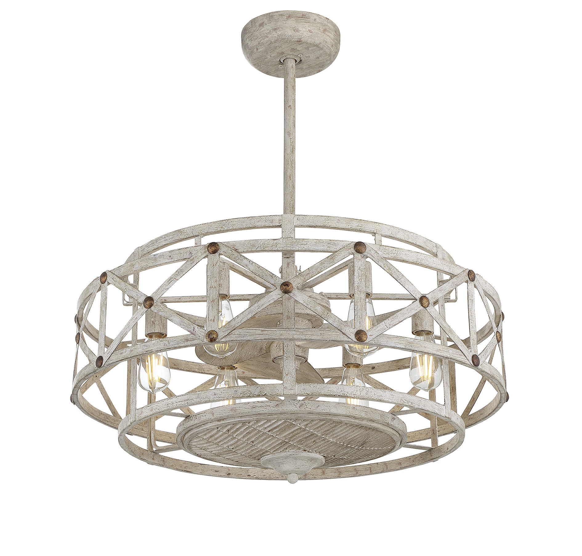 Colonade 30" Provence Gold Chandelier Ceiling Fan with Remote