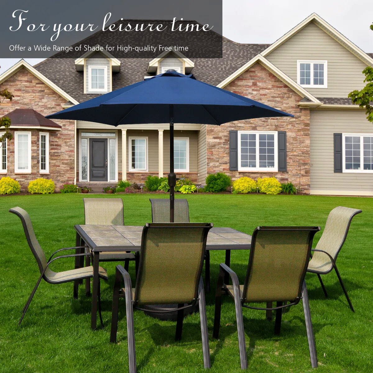 GARSING 7.5FT-NAVY BLUE Umbrellas-2 - View #5