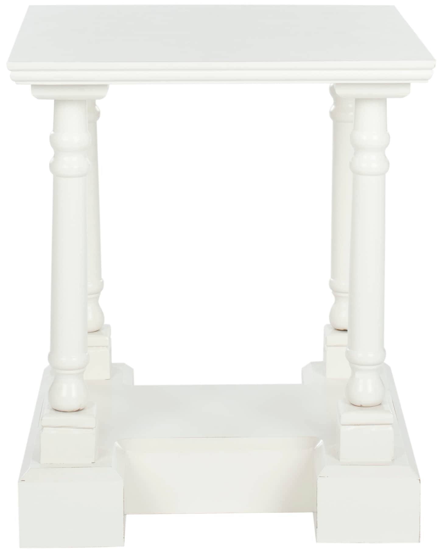 Safavieh AMH5707C Endora Distressed Cream Wood End Table