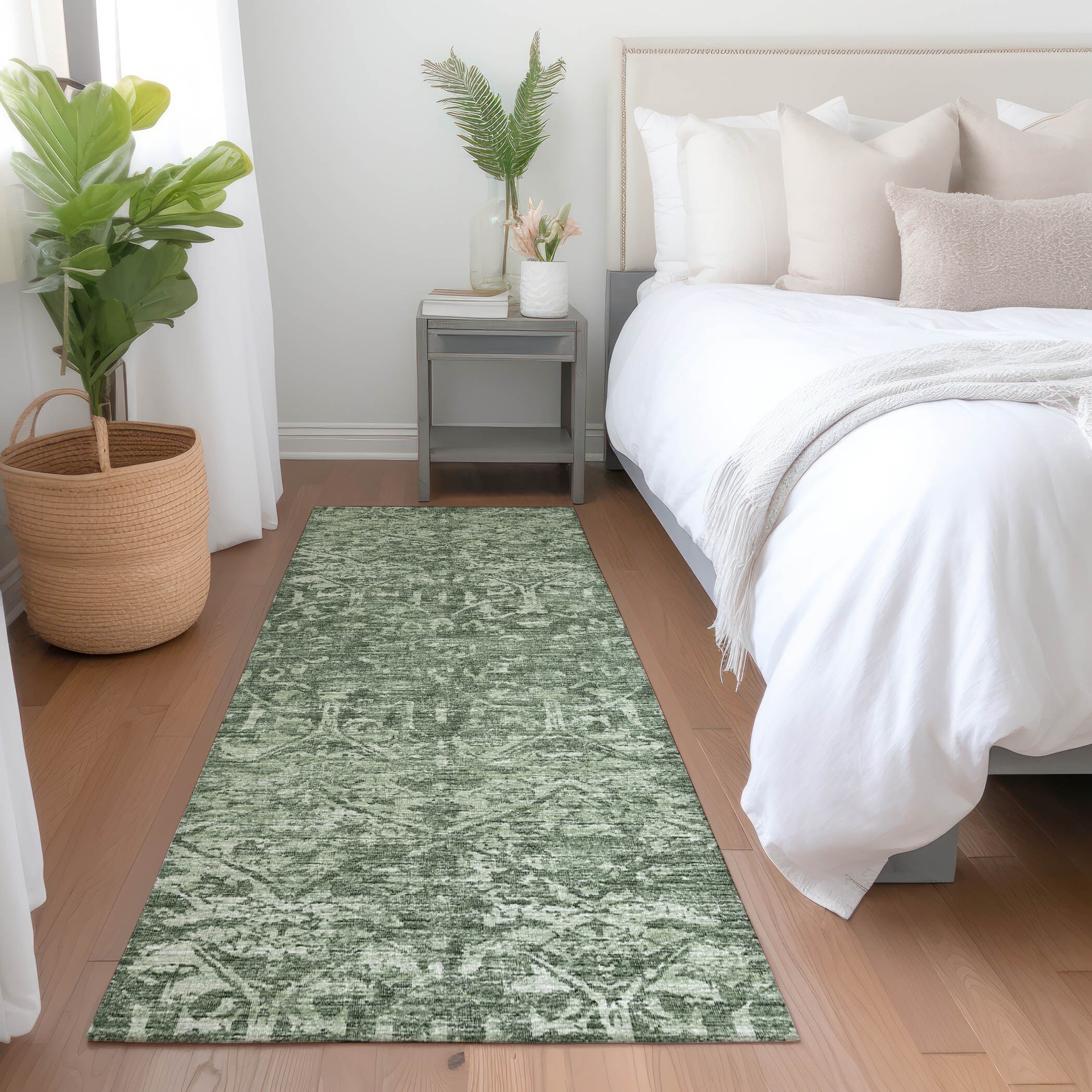 Addison Rugs AMF40GN2X8 Mayfield AMF40GN 2 x 7 (ft) Loomed Polyester Green Rectangular Indoor Abstract Machine washable Runner rug