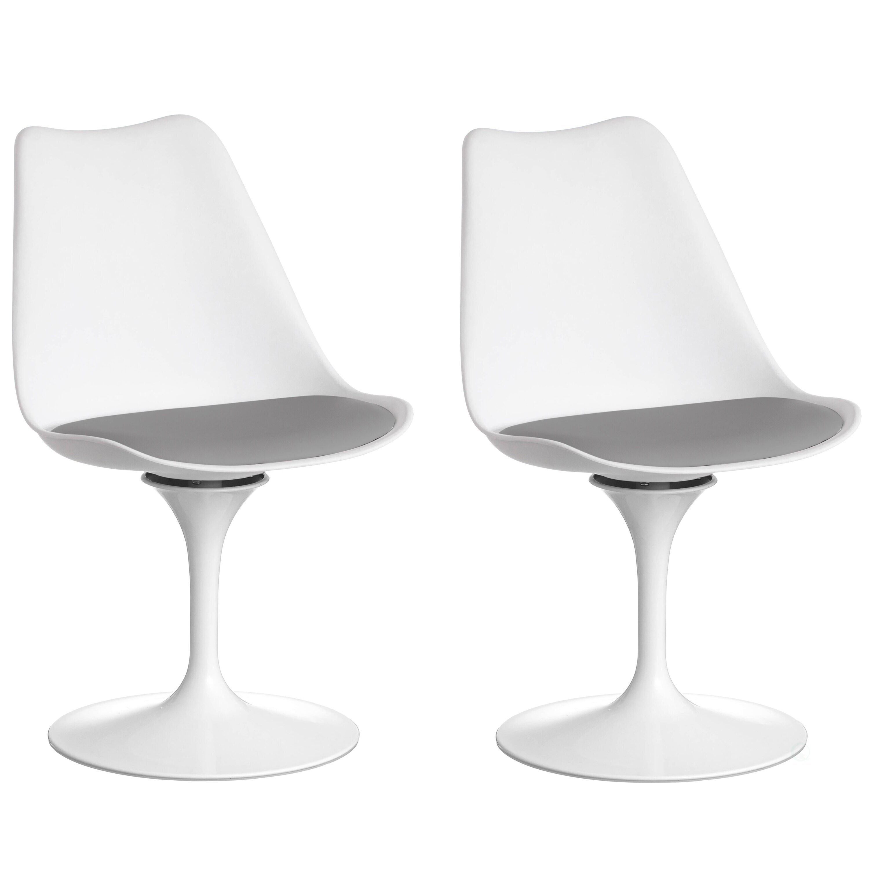 FABULAXE QI004628.GY.2 2 Modern Gray Swivel Accent Chair