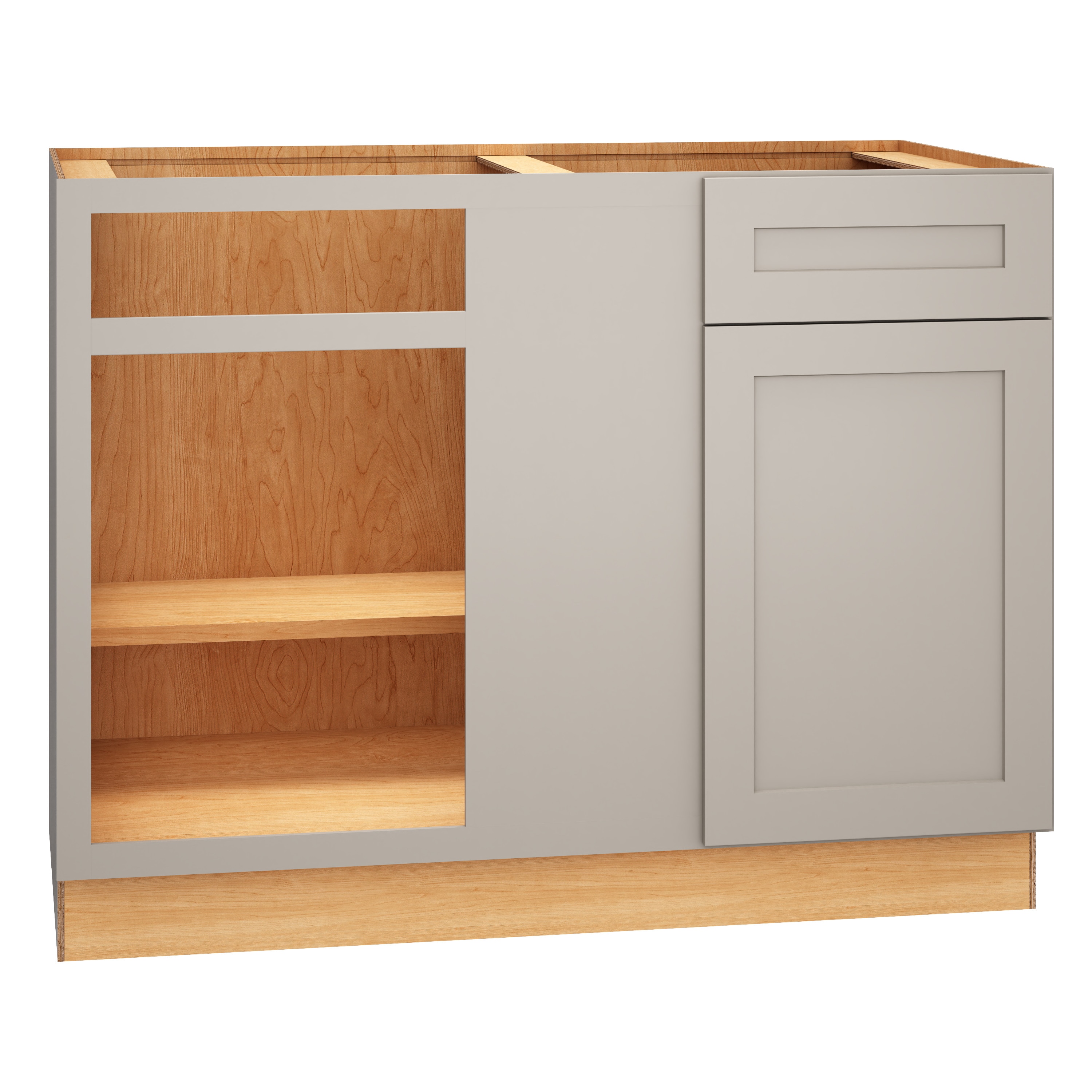 RELIABILT 333 BC48S Pinnacle 48-in W x 34.5-in H x 24-in D Gray Blind Corner base Fully assembled Plywood Cabinet (Recessed Panel Shaker)