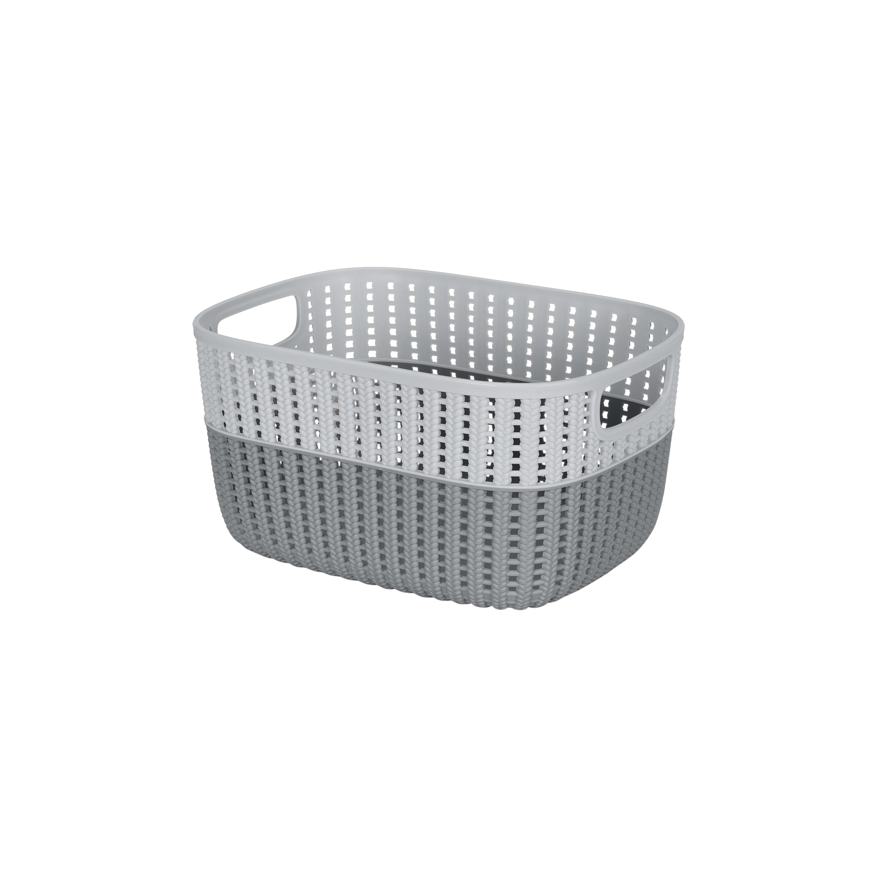 Simplify 26311-GREYS ( 9-in W x 6-in H x 11-in D ) Grey Plastic Basket