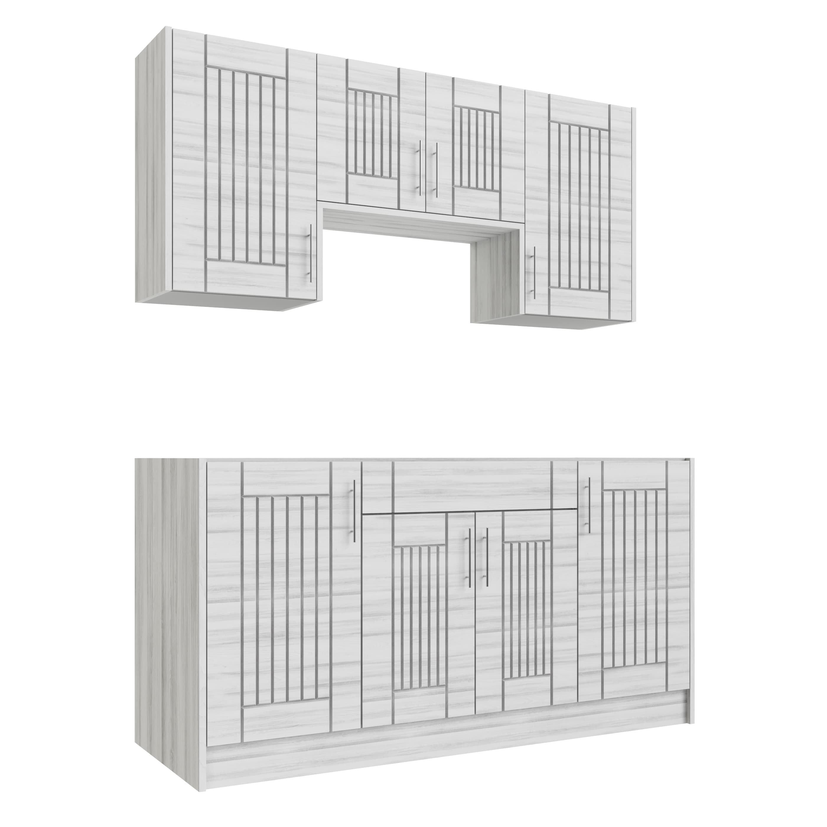 WeatherStrong WSE66WMK-DWW Daytona 6 -Piece 67.25-in W x 25-in D x 84-in H Modular Outdoor Kitchen Set
