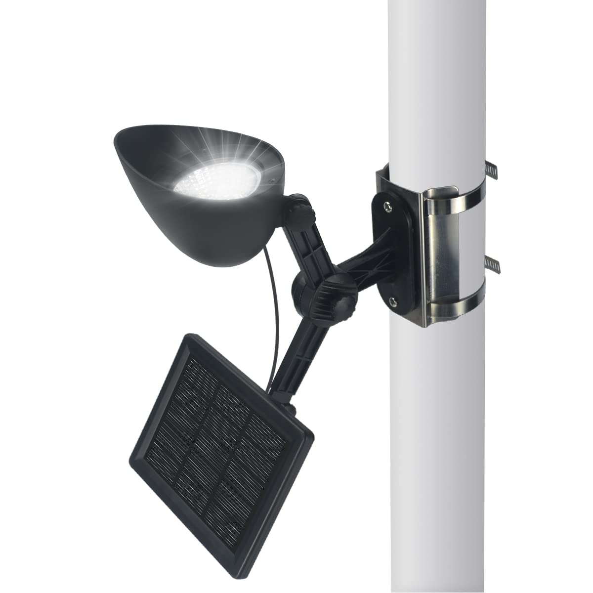 Anqtovp  Solar Flag Pole Light Outdoor Waterproof LED Dusk to Dawn Adjustable Clamp Fits 2 to 3 Point 5 Inch Flagpole for Yard Garden Pathway