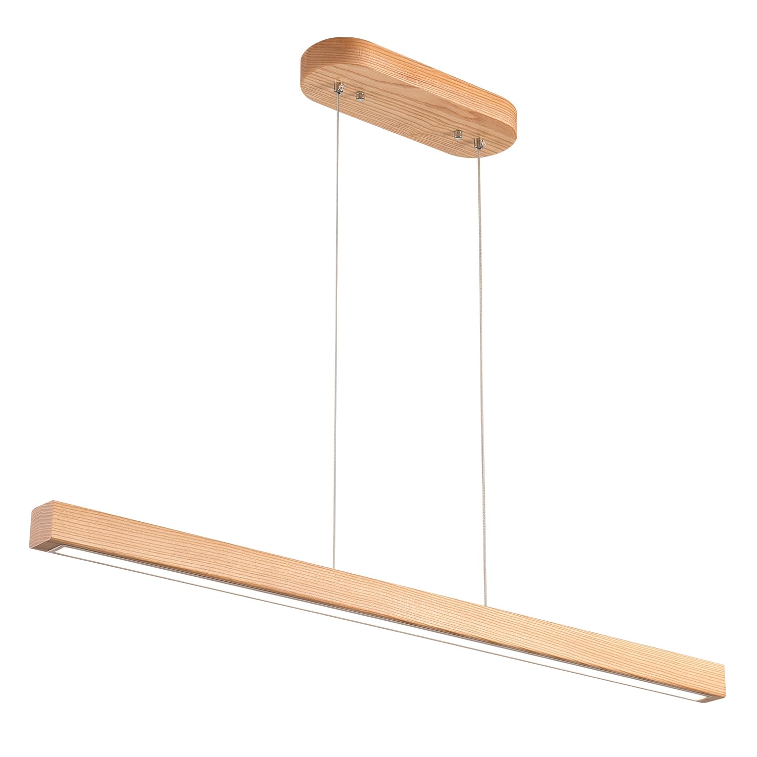 IUEST  59 Wood Linear Pendant Light Fixtures Led Dining Room Chandelier Linear Kitchen Island Hanging Lights Dimmable Modern Pendant Light for